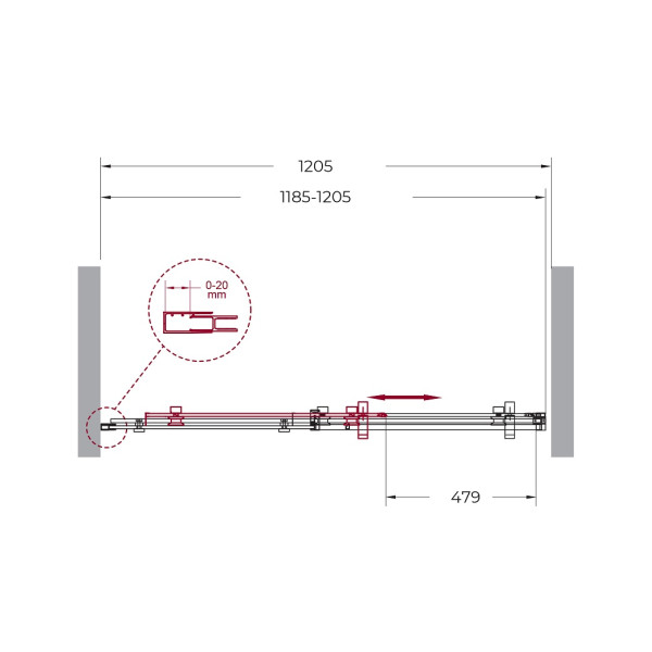 Душевые двери BelBagno Marino 120x195 стекло прозрачное, профиль хром (MARINO-BF-1-120-C-Cr)