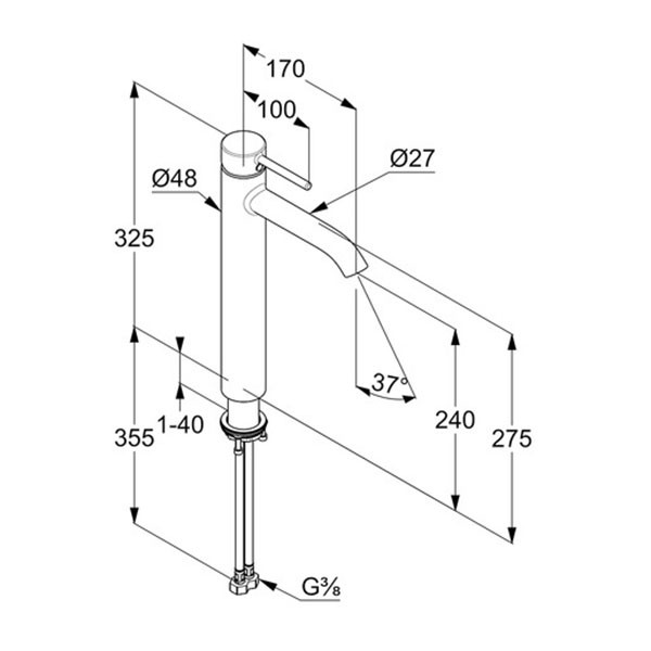 Смеситель для раковины Kludi Bozz хром, донный клапан (382860576) Смеситель для раковины Kludi Bozz хром, донный клапан (382860576)