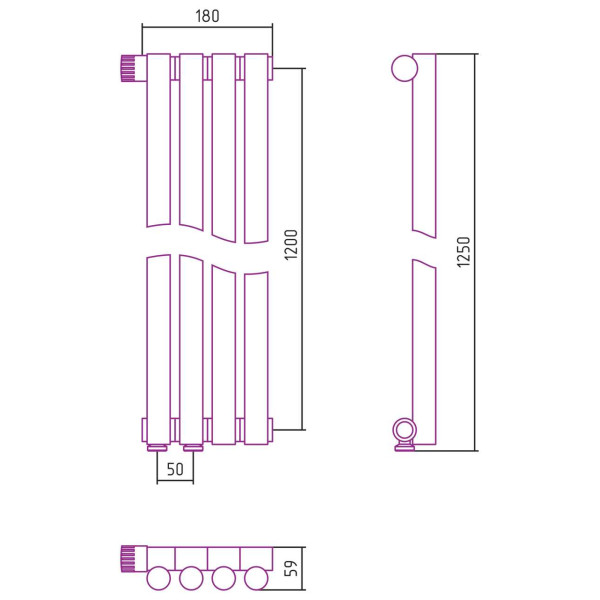 Дизайн-радиатор Сунержа Эстет-1 EU50 левый 1200*180 4 секции белый (12-0310-1204) Дизайн-радиатор Сунержа Эстет-1 EU50 левый 1200*180 4 секции белый (12-0310-1204)