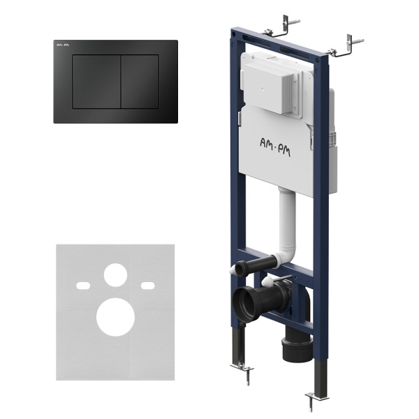 Инсталляция для подвесного унитаза AM.PM MasterFit с клавишей S, мат.черный (I012713.0238)