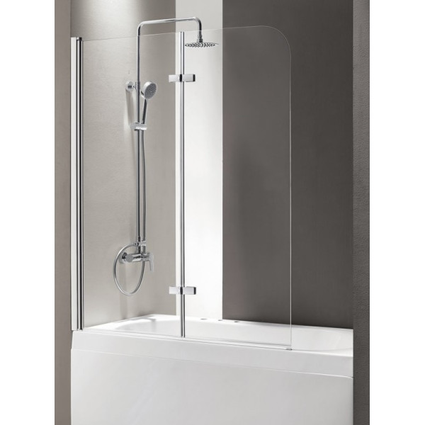 Шторка душевая на ванну Cezares Eco 120x145 профиль хром, стекло текстурное Punto (ECO-V-21-120/140-P-Cr-R)