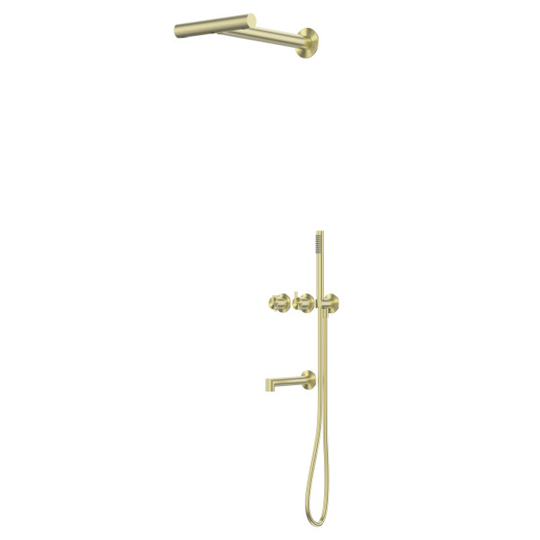 Душевая система Abber Perfekte 316 скрытого монтажа с изливом, золотой (AF8A50BG)