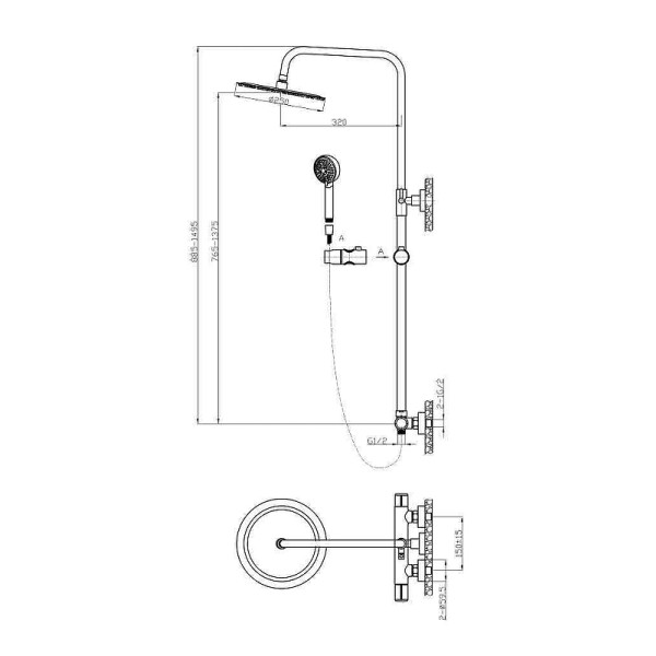 Душевая система BelBagno Uno (UNO-DOCM-NERO) Душевая система BelBagno Uno (UNO-DOCM-NERO)