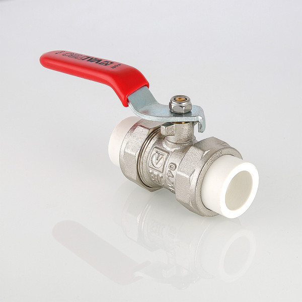 Кран шаровой с двумя переходами на PP-R 25 мм Valtec (латунь, белый) VTp.745.0.025 Кран шаровой с двумя переходами на PP-R 25 мм Valtec (латунь, белый) VTp.745.0.025