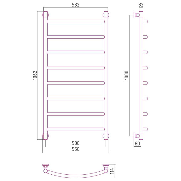 Полотенцесушитель водяной Сунержа Галант+ 1000х500 белый (12-0200-1050) Полотенцесушитель водяной Сунержа Галант+ 1000х500 белый (12-0200-1050)
