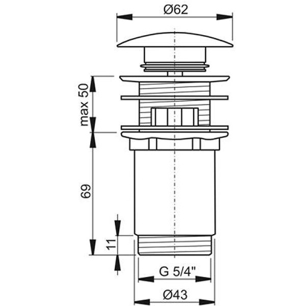 Донный клапан Ravak Сlick-Сlack хром (X01373) Донный клапан Ravak Сlick-Сlack хром (X01373)