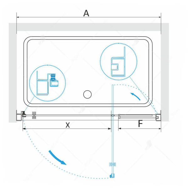 Душевая дверь RGW Passage 70x185 стекло шиншилла, профиль хром (41080207-51) Душевая дверь RGW Passage 70x185 стекло шиншилла, профиль хром (41080207-51)