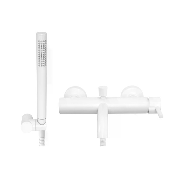 Смеситель для раковины Rea Lungo с душевым комплектом белый (REA-B8030)