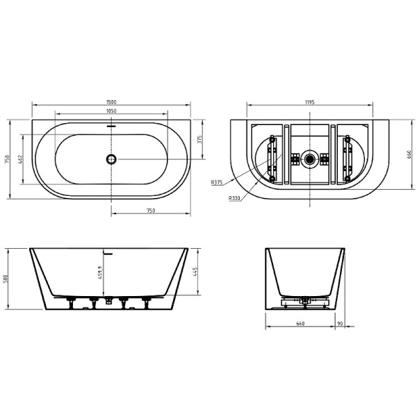 Ванна акриловая BelBagno 150x75 белая (BB710-1500-750) Ванна акриловая BelBagno 150x75 белая (BB710-1500-750)