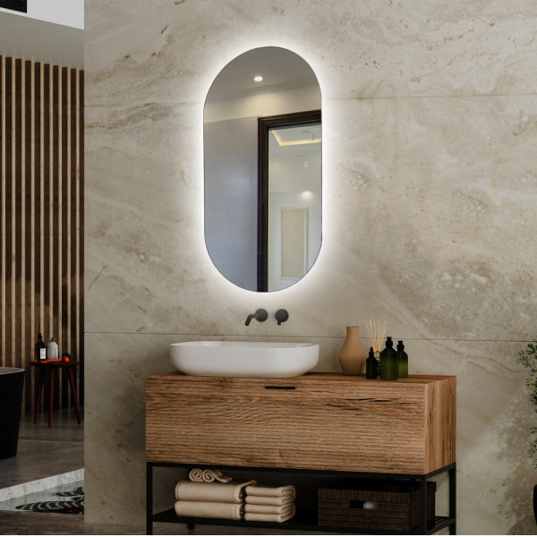 Зеркало Abber Kontur 105x55 с подсветкой, сенсорный выключатель, диммер (AG6302S) Зеркало Abber Kontur 105x55 с подсветкой, сенсорный выключатель, диммер (AG6302S)