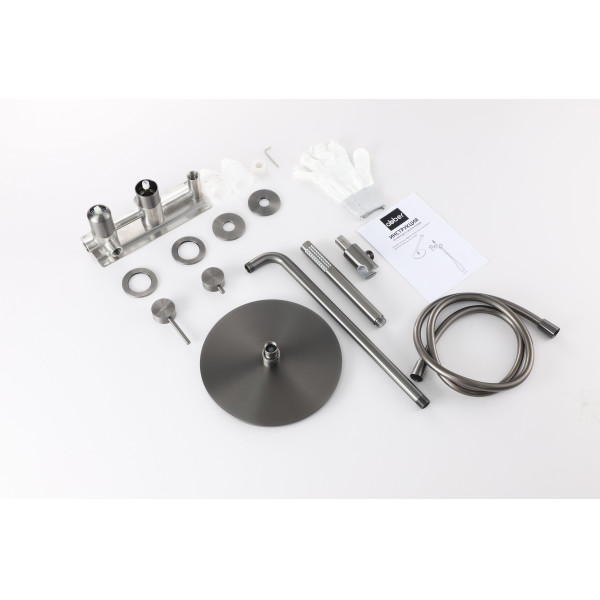 Душевая система Abber Wasser Kreis 316 скрытого монтажа без излива, оружейная сталь брашированная (AF8118BGG)