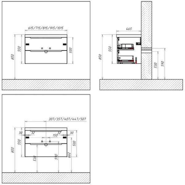 Тумба подвесная BelBagno Etna 90 Bianco Lucido (Etna-900-2C-SO-BL-P)