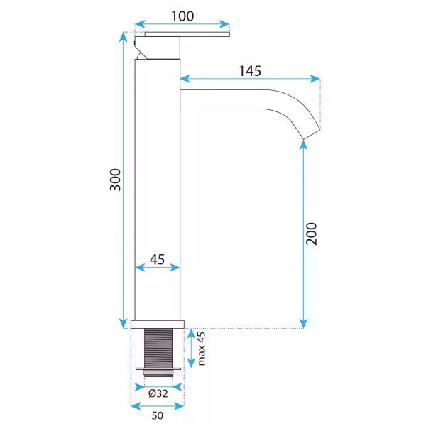 Смеситель для раковины Rea Ontario оружейная сталь (REA-B5511)