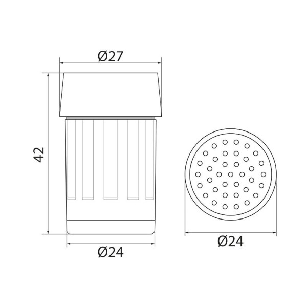 Аэратор Melodia М22хМ24 пластиковый универс., светодиодный, 3 цвета (MKP21006BL)