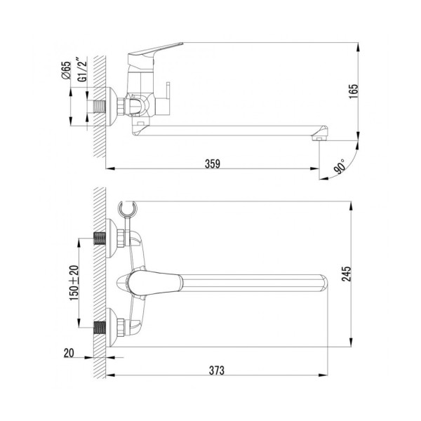 Смеситель для ванны и душа Lemark Partner с душевым комплектом (LM6551C) Смеситель для ванны и душа Lemark Partner с душевым комплектом (LM6551C)