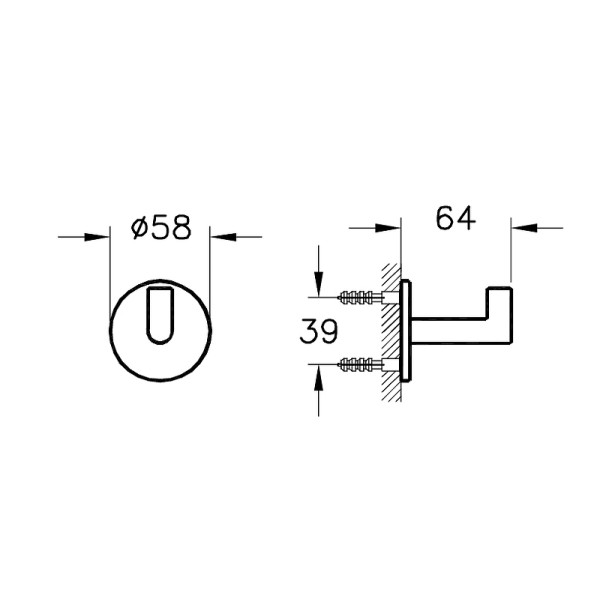 Крючок для халатов Vitra Origin черный матовый (A4488436)