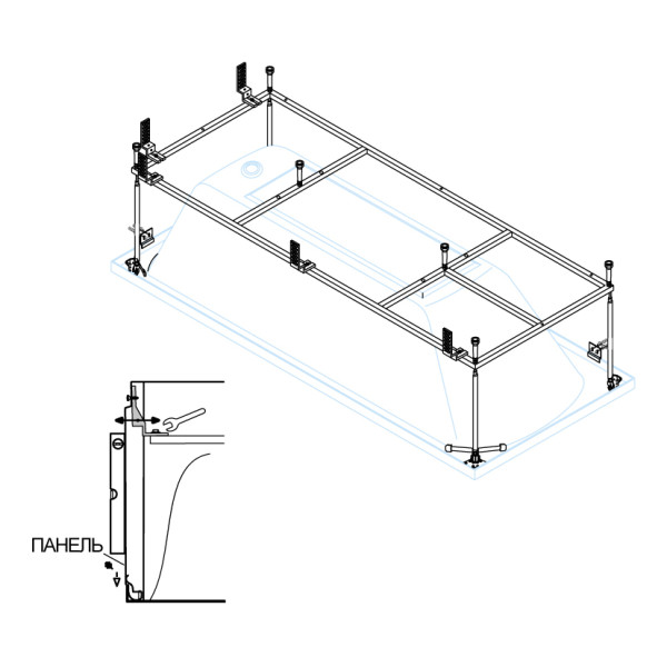 Каркас для ванны Cezares Eco 155x70x40 (ECO-155-70-MF-R)