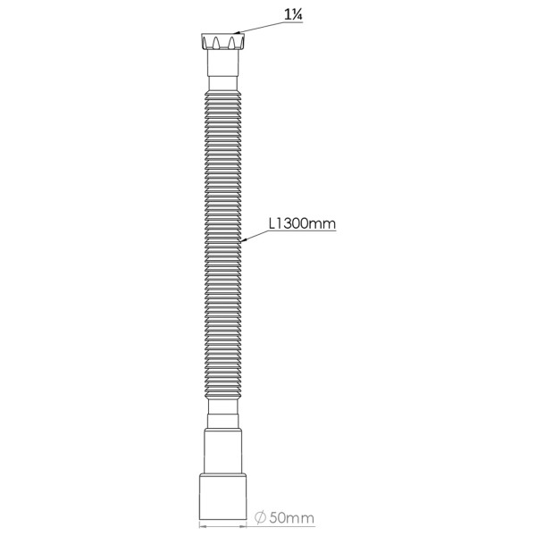 Отвод гофр. переходной 1 1/4"х40/50 (1300 мм) Nova (c плоской прокладкой) (1332)