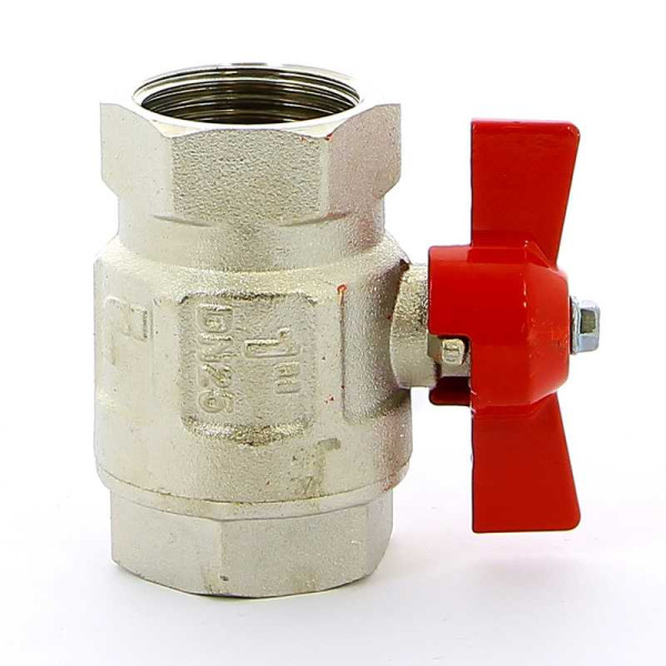 Кран Itap 1" ВВ шаровый Ideal (красная бабочка) (0920100)