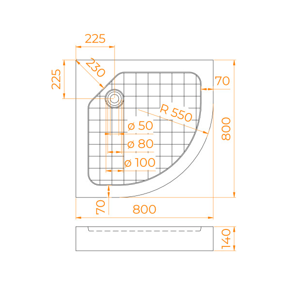 Душевой поддон RGW SMC/R W 80x80 белый (57350488-01)