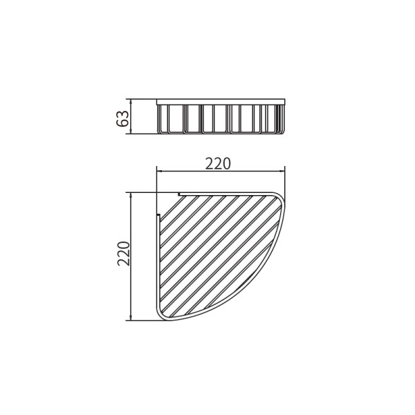 Полка Fashun угловая настен нерж хром (A5335)