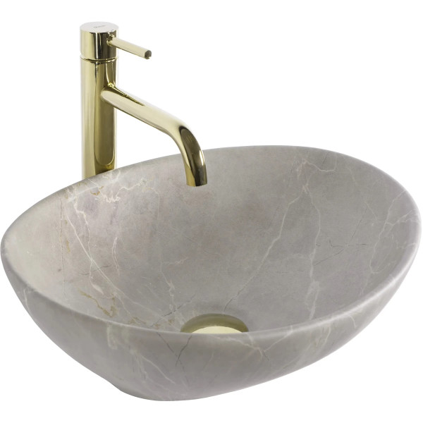 Раковина накладная REA Sofia Beige matt 41x34,5x15 мрамор матовая (REA-U6360)