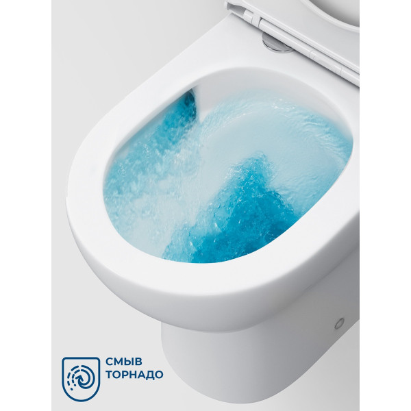 Унитаз-компакт BelBagno Уюе со смывом Торнадо с сиденьем soft close P-trap белый (BB2802CP/T-TOR/SC) Унитаз-компакт BelBagno Уюе со смывом Торнадо с сиденьем soft close P-trap белый (BB2802CP/T-TOR/SC)