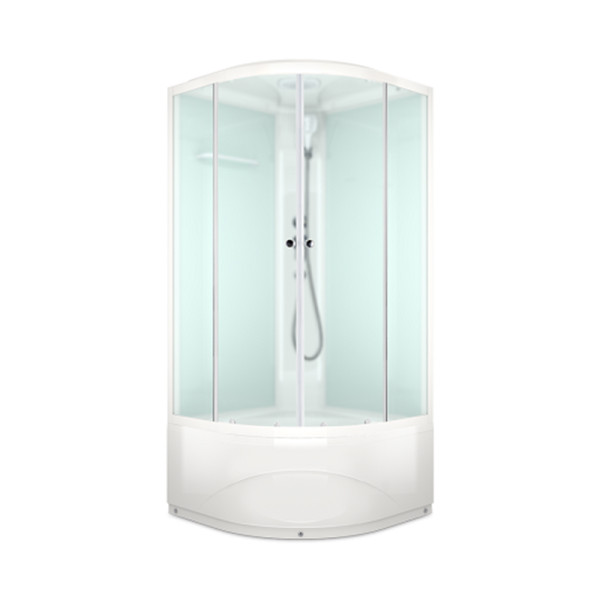 Кабина душевая Melodia Classica 90х90 высокий поддон, стекло матовое, профиль белый (MB01029) Кабина душевая Melodia Classica 90х90 высокий поддон, стекло матовое, профиль белый (MB01029)