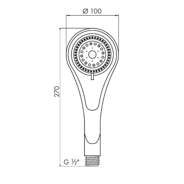 Душевая лейка Melodia 3 функции, d100мм, мат.хром/синий/серый (MKP20558P)
