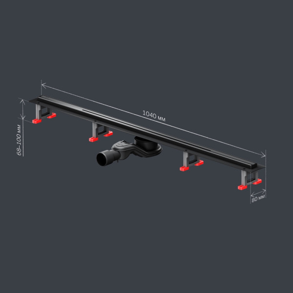 Душевой лоток AM.PM MasterFlow линейный универс затвор Slim line 100 см черн мат (W01SC-S11-100-05BM)