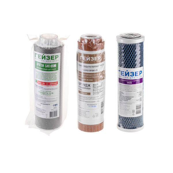 Комплект сменных картриджей №10 для Гейзер Био (для железистой воды) (50038) Комплект сменных картриджей №10 для Гейзер Био (для железистой воды) (50038)