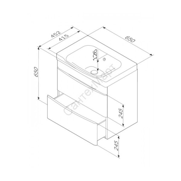 Раковина встраиваемая AM.PM Like 65х49 белый глянец (M80WCC0652WG)