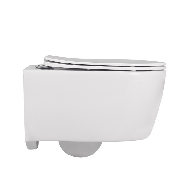 Унитаз подвесной ABBER Bequem белый, безободковый (AC1104)