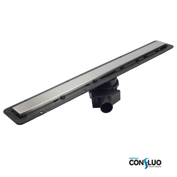 Душевой лоток Pestan Confluo Frameless Line 650 хром матовый/полая под плитку, без рамки (13701231)