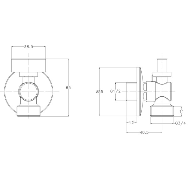 Кран шаровый угловой Fashun 1/2"*3/4" для подключ. гидротехнич. бытовых приборов (A216)
