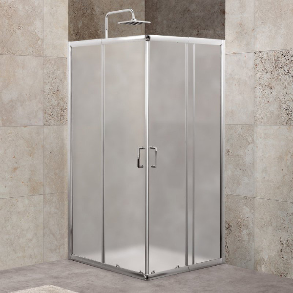 Душевой уголок BelBagno Unique 85x85x190 стекло рифленое, профиль хром (UNIQUE-A-2-85/10-P-Cr)