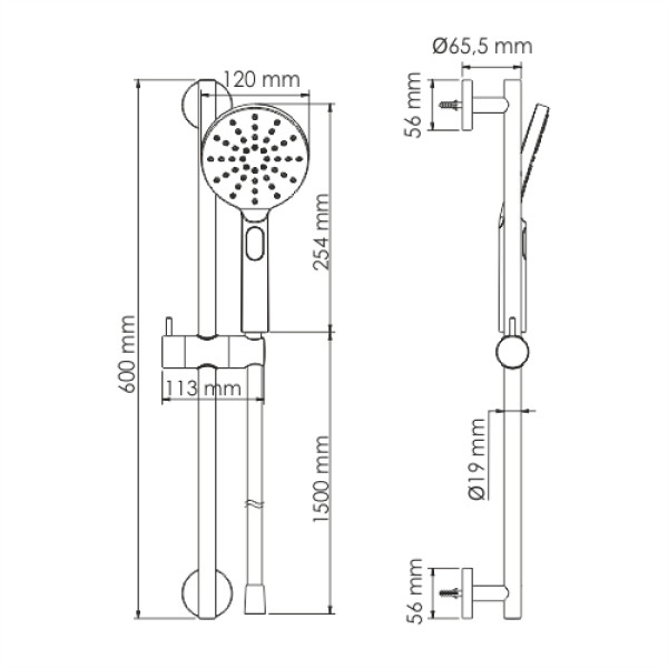 Душевой гарнитур WasserKRAFT Хром (A144)