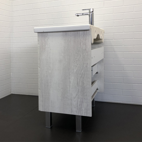 Тумба напольная Comforty Никосия 700x830x450 дуб темный матовый с раковиной (00-00001505)