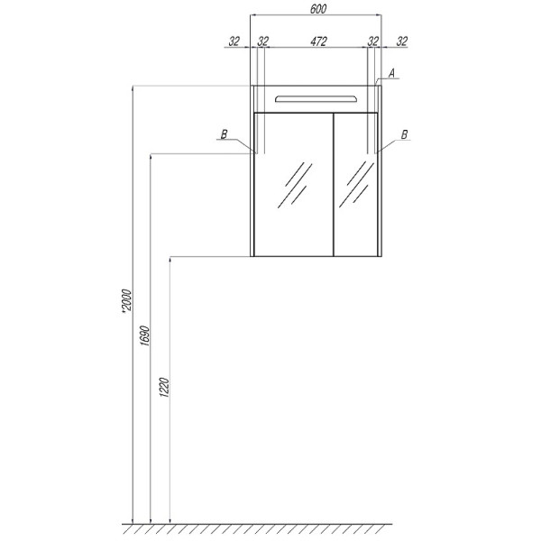 Шкаф зеркальный Aquaton Сильва 60 Дуб Полярный (1A216202SIW70)