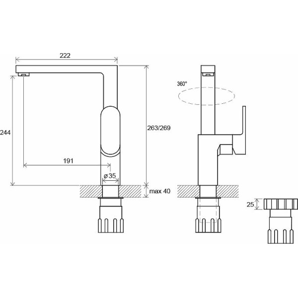 Смеситель для кухни Ravak CR 016.00 хром (X070054) Смеситель для кухни Ravak CR 016.00 хром (X070054)