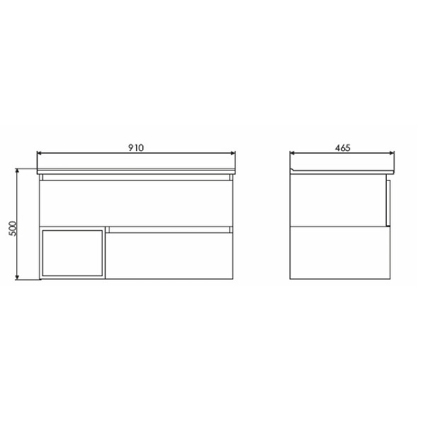 Тумба подвесная с раковиной Comforty Турин 900x465x500 дуб бежевый (00-00013940)