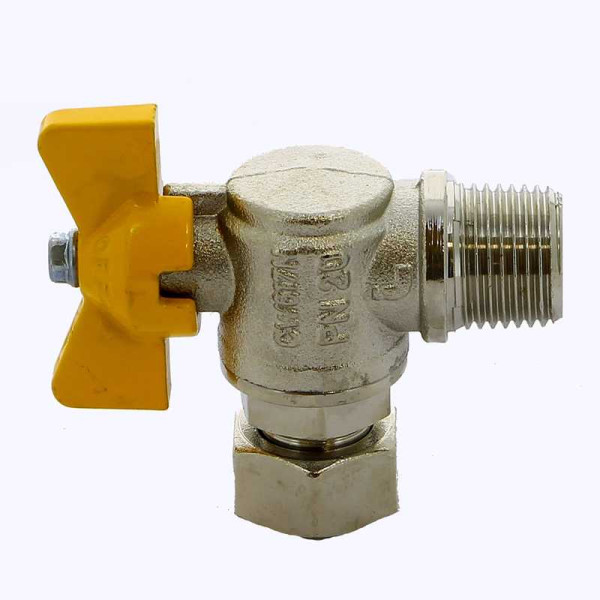 Кран газовый Itap угловой 1/2"х1/2" НВ шаровый с накидной гайкой London (бабочка) (062B012)