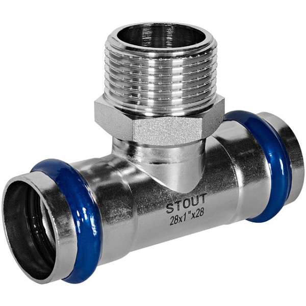 Тройник переходной 28х1"Нх28 Stout SSS-2016 ВПр-НР (нерж.ст., пресс) SSS-2016-000281 Тройник переходной 28х1"Нх28 Stout SSS-2016 ВПр-НР (нерж.ст., пресс) SSS-2016-000281