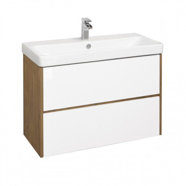 Тумба подвесная Aquaton Сканди 882x427x591 белый, дуб рустикальный (1.A251.9.01S.DZ9.0)