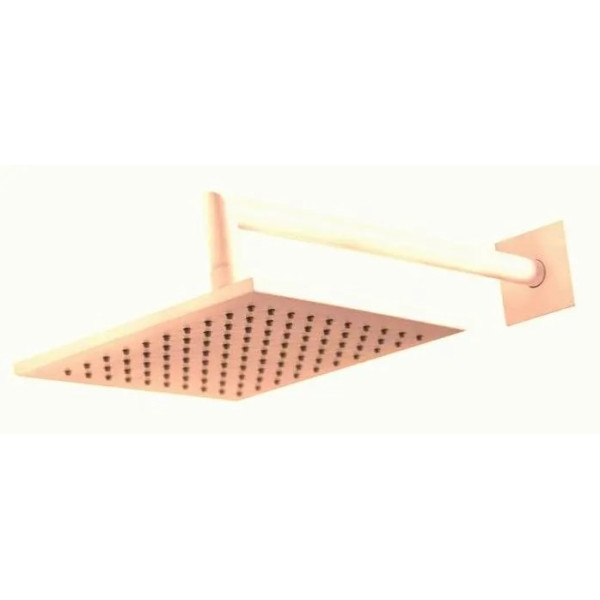 Верхний душ Cezares Porta 30x30 см с изливом 350 мм, квадратное сечение, матовое золото (PORTA-TDDQ-30-SR)