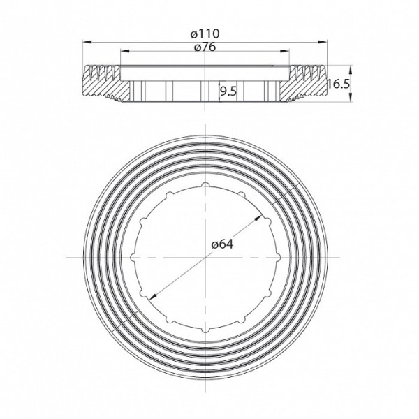 Клапан впускной IDDIS с нижней подводкой (пластик) (F012400-0007)