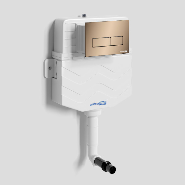 Бачок для инсталляции WasserKRAFT Aller с клавишей смыва золото розовое (10TLT.031.ME.RG03)