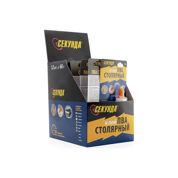 Клей столярный Секунда 60 г. (на блистере) (403-073) Клей столярный Секунда 60 г. (на блистере) (403-073)