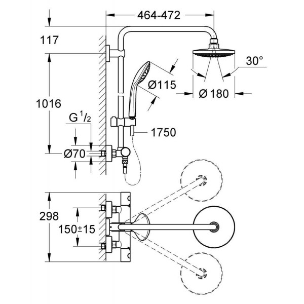 Душевая система Grohe Euphoria 180 (27296001)