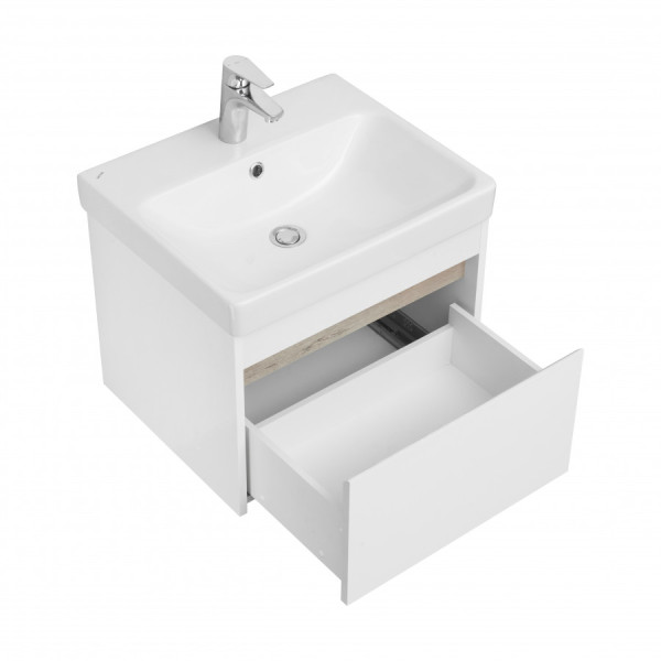 Тумба подвесная Aquaton Марти 532x427x400 белый, дуб эндгрейн (1.A263.2.01M.Y01.0)